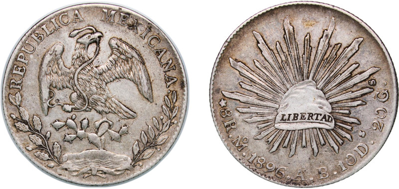 Mexico Federal Republic 1896 Mo AB 8 Reales Silver (.903) Mexico City Mint (9327...