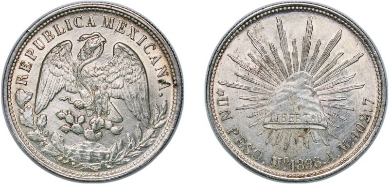 Mexico Federal Republic 1898 Mo AM 1 Peso Silver (.9027) Mexico City Mint (10156...