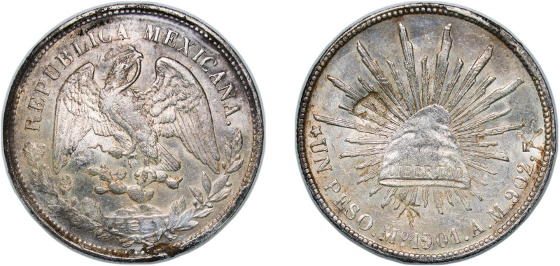 Mexico Federal Republic 1901 Mo AM 1 Peso Silver (.9027) Mexico City Mint (14505...