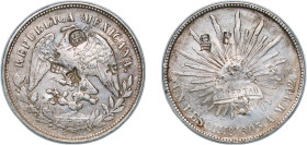 Mexico Federal Republic 1903 Mo AM 1 Peso Silver (.9027) Mexico City Mint (22396000) 27.02g VF Chopmarked KM 409