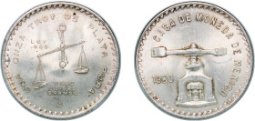 Mexico United Mexican States 1980 Mo 1 Onza Silver (.925) Mexico City Mint (6104000) 33.63g UNC KM M49b