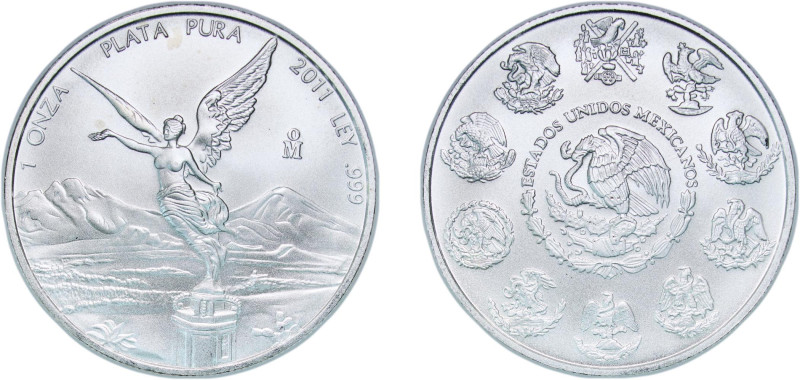 Mexico United Mexican States 2011 Mo 1 Onza "Libertad" Silver (.999) Mexico City...
