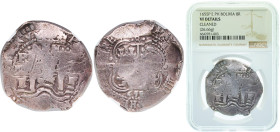 Bolivia Spanish colony 1655 P E-PH 8 Reales - Philip IV Silver (.931) Potosi Mint 26.66g NGC VF Cleaned KM 21