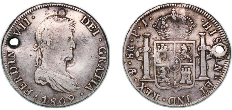Bolivia Spanish colony 1809 PTS PJ 8 Reales - Ferdinand VII Silver (.896) Potosi...