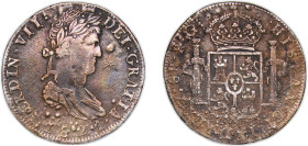 Mexico Federal Republic 1821 Zs RG 8 Reales - Ferdinand VII (Zacatecas - Royalist Coinage) Silver (.903) Zacatecas Mint 26.28g VF Scratches Seawater C...