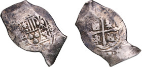 Mexico Spanish colony 1701 - 1728 Mo 8 Reales - Philip V (FISH shape) Silver (.931) Mexico City Mint 27.14g VF KM 47