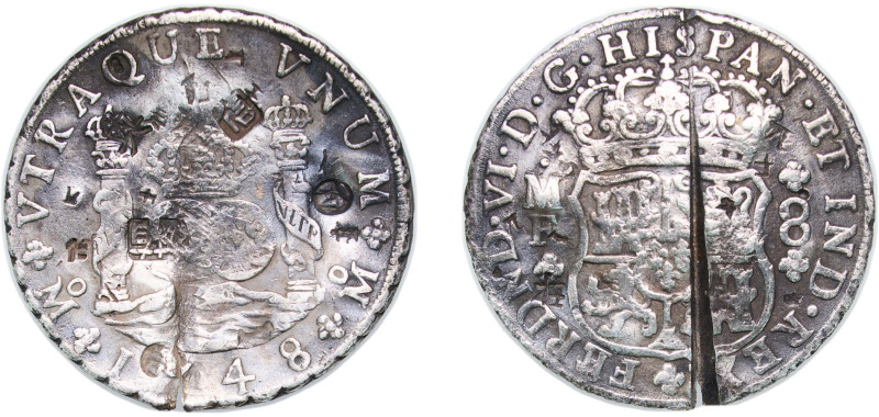 Mexico Spanish colony 1748 Mo MF 8 Reales - Ferdinand VI Silver (.917) Mexico Ci...