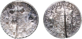 Mexico Spanish colony 1748 Mo MF 8 Reales - Ferdinand VI Silver (.917) Mexico City Mint 26.69g VF Chopmarked KM 104