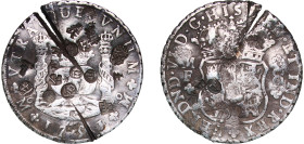 Mexico Spanish colony 1751 Mo MF 8 Reales - Ferdinand VI Silver (.917) Mexico City Mint 26.6g VF Chopmarked KM 104