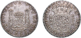 Mexico Spanish colony 1756 Mo MM 8 Reales - Ferdinand VI Silver (.917) Mexico City Mint 26.92g XF Scratches KM 104