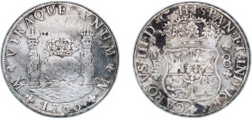 Mexico Spanish colony 1765 Mo MF 8 Reales - Charles III Silver (.917) Mexico City Mint 26.57g VF Cleaned KM 105