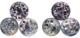 Mexico Spanish colony 1778 - 1788 Mo 8 Reales - Charles III (3 Lots) Silver (.903) Mexico City Mint VF Chopmarked KM 106