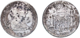 Mexico Spanish colony 1778 Mo FF 8 Reales - Charles III Silver (.903) Mexico City Mint 26.6g VF Chopmarked KM 106