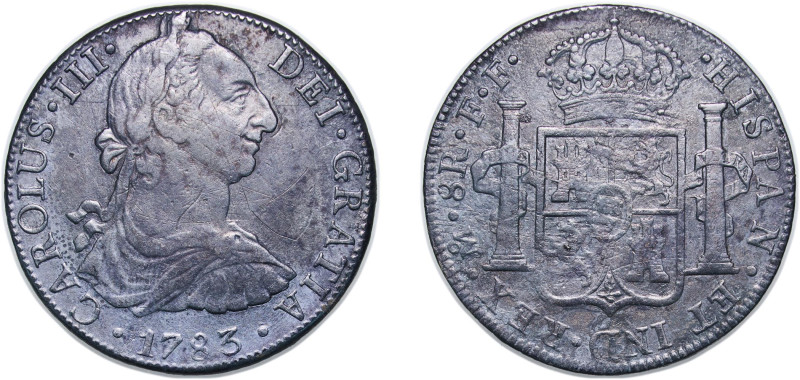 Mexico Spanish colony 1783 Mo FF 8 Reales - Charles III Silver (.903) Mexico Cit...