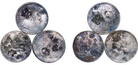 Mexico Spanish colony 1787 - 1805 Mo 8 Reales (3 Lots) Silver VF Chopmarked