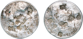 Mexico Spanish colony 1798 Mo FM 8 Reales - Charles IV Silver (.903) Mexico City Mint 26.53g VF Chopmarked KM 109