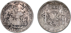 Mexico Spanish colony 1798 Mo FM 8 Reales - Charles IV Silver (.903) Mexico City Mint 26.5g XF Chinese ink Chopmarked KM 109
