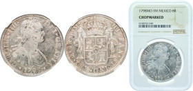 Mexico Spanish colony 1798 Mo FM 8 Reales - Charles IV Silver (.903) Mexico City Mint 27.07g NGC Chopmarked KM 109
