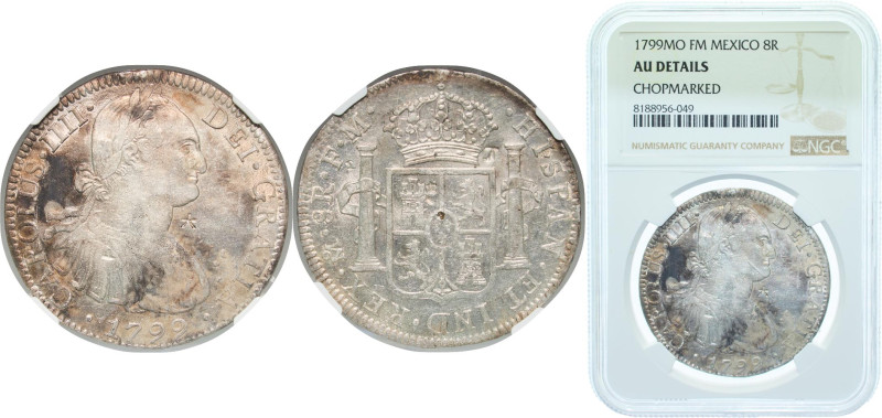 Mexico Spanish colony 1799 Mo FM 8 Reales - Charles IV Silver (.903) Mexico City...