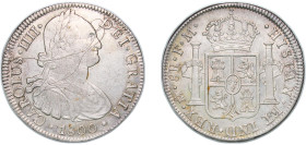 Mexico Spanish colony 1800 Mo FM 8 Reales - Charles IV Silver (.903) Mexico City Mint 26.95g AU Tooled KM 109