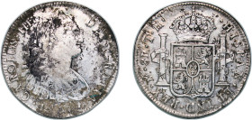 Mexico Spanish colony 1806 Mo TH 8 Reales - Charles IV Silver (.903) Mexico City Mint 26.65g VF Chopmarked KM 109