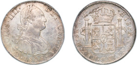 Mexico Spanish colony 1806 Mo TH 8 Reales - Charles IV Silver (.903) Mexico City Mint 26.84g AU KM 109