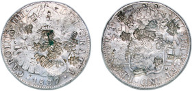 Mexico Spanish colony 1807 Mo TH 8 Reales - Charles IV Silver (.903) Mexico City Mint 26.7g VF Chopmarked KM 109