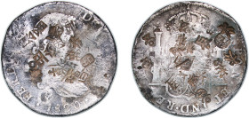 Mexico Spanish colony 1820 Mo JJ 8 Reales - Ferdinand VII Silver (.903) Mexico City Mint 26.1g VF Chopmarked KM 111
