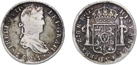 Mexico Spanish colony 1821 Zs RG 8 Reales - Ferdinand VII (Zacatecas - Royalist Coinage) Silver (.903) Zacatecas Mint 26.91g VF KM 111.5