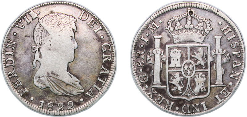 Mexico Spanish colony 1822 Go JM 8 Reales - Ferdinand VII (Guanajuato - Royalist...
