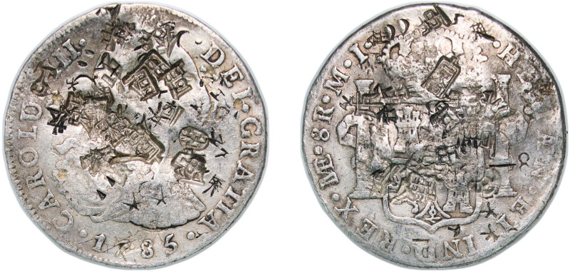 Peru Spanish colony 1785 LIMA MI 8 Reales - Charles III Silver (.896) Lima Mint ...