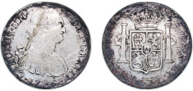 Peru Spanish colony 1796 LIMAE IJ 8 Reales - Charles IV Silver (.896) Lima Mint (5101000) 27g VF KM 97