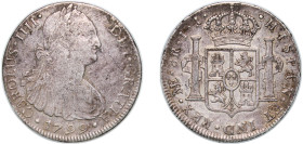 Peru Spanish colony 1799 LIMAE IJ 8 Reales - Charles IV Silver (.896) Lima Mint (5367000) 26.57g XF KM 97