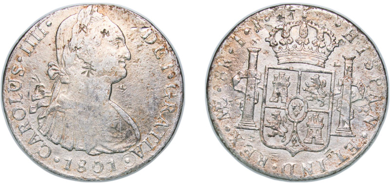 Peru Spanish colony 1801 LIMAE IJ 8 Reales - Charles IV Silver (.896) Lima Mint ...
