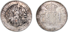 Peru Spanish colony 1805 LIMAE JP 8 Reales - Charles IV Silver (.896) Lima Mint (4030000) 26.76g XF Chinese ink Chopmarked KM 97