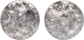 Peru Spanish colony 1814 LIMAE JP 8 Reales - Ferdinand VII ¨大 金 天 云¨ Silver (.896) Lima Mint (3599000) 27.17g VF Chopmarked KM 117