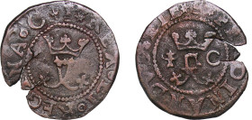 Spain Kingdom 1497 - 1504 C 1 Blank - Ferdinand V and Isabella I Billon (.024 silver) Cuenca Mint 1.52g VF Aureo 1