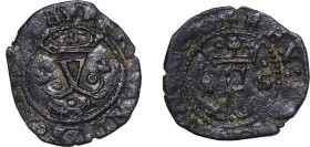 Spain Kingdom 1497 - 1504 S S 1 Blanca - Ferdinand V and Isabella I Billon (.024 silver) Seville Mint 1.48g VF Aureo 1
