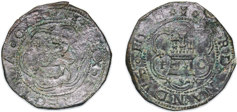 Spain Kingdom 1552 - 1566 C 4 Maravedis - In the name of Ferdinand V and Isabell...