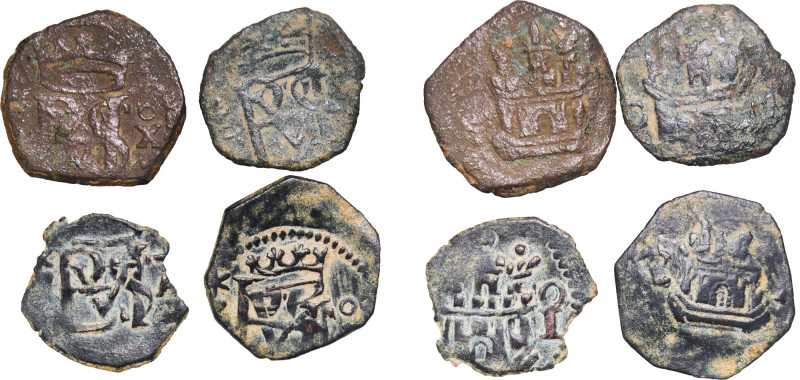 Spain Kingdom 1566 - 1598 Blanca - Philip II (4 Lots) Billon VF
