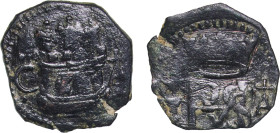 Spain Kingdom 1566 - 1598 CA Blanca - Philip II Billon Cuenca Mint 1.76g VF Cal 822