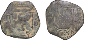 Spain Kingdom 1566 - 1598 D Cuartillo - Philip II Billon Segovia Mint 2.4g VF Cal 80 var