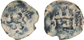 Spain Kingdom 1580 - 1591 M T 2 Maravedis - Philip II Billon (.014 silver) Toledo Mint 3.63g VF