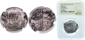 Spain Kingdom 1592 - 1598 S B 4 Reales - Philip II Silver (.931) Seville Mint 13.58g NGC XF Damage Cal 401-407