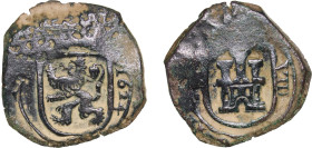 Spain Kingdom 1624 8 Maravedis - Philip IV (hammered) Copper 7.13g VF KM 10