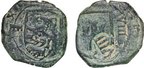 Spain Kingdom 1642 8 Maravedis - Philip IV (countermarked) Copper 4.22g VF