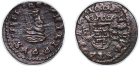 Spain Kingdom 1663 TRM 4 Maravedis - Philip IV Copper Trujillo Mint 1.05g VF KM 176