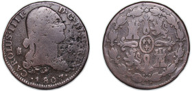 Spain Kingdom 1807 8 Maravedis - Charles IV Copper Segovia Mint 11.96g VF KM 428