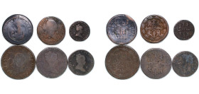 Spain Kingdom 18th - 19th Centuries Coinage (6 Lots) Bronze VF