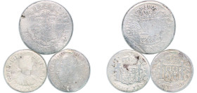 Spain Kingdom 18th Centuries 1/2 & 1 Real Coinage (3 Lots) Silver F